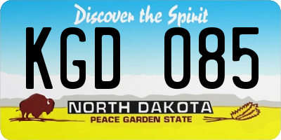 ND license plate KGD085
