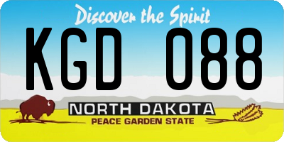 ND license plate KGD088