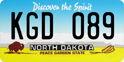 ND license plate KGD089
