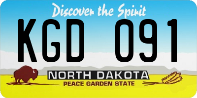 ND license plate KGD091