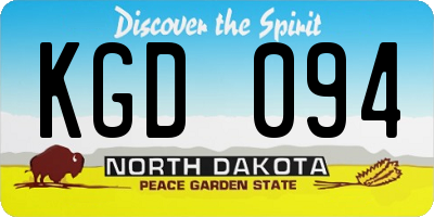 ND license plate KGD094