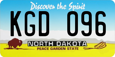 ND license plate KGD096