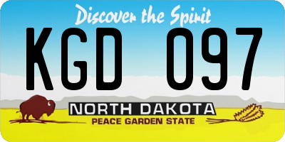 ND license plate KGD097