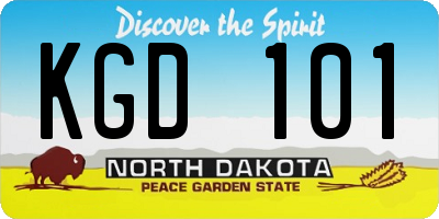 ND license plate KGD101
