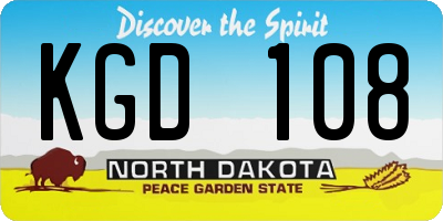 ND license plate KGD108