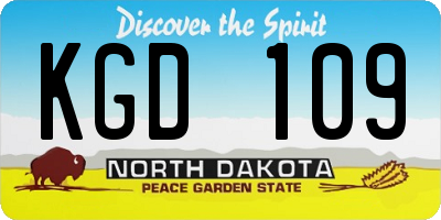 ND license plate KGD109