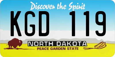 ND license plate KGD119