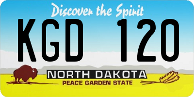 ND license plate KGD120