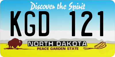 ND license plate KGD121