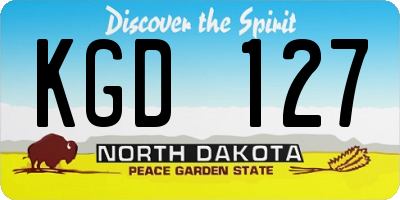 ND license plate KGD127