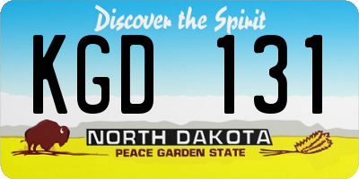 ND license plate KGD131
