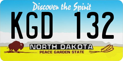 ND license plate KGD132