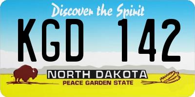 ND license plate KGD142