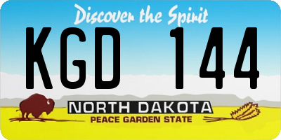 ND license plate KGD144