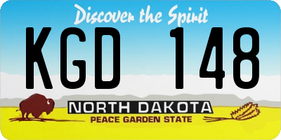 ND license plate KGD148