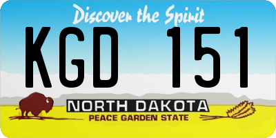 ND license plate KGD151