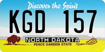 ND license plate KGD157