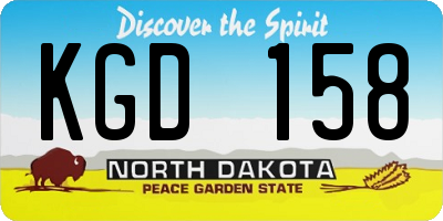 ND license plate KGD158