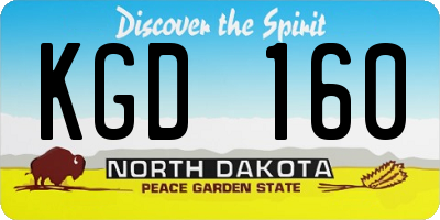 ND license plate KGD160