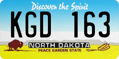 ND license plate KGD163