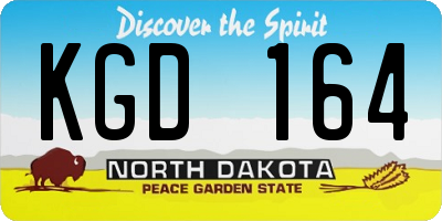 ND license plate KGD164