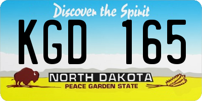 ND license plate KGD165
