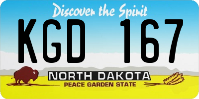 ND license plate KGD167