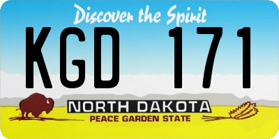 ND license plate KGD171
