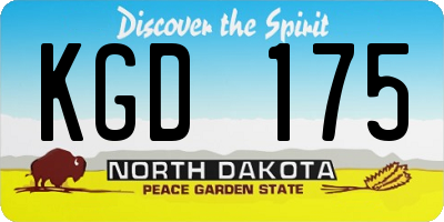 ND license plate KGD175