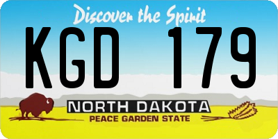 ND license plate KGD179