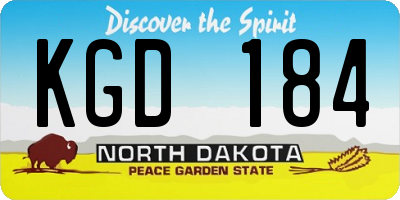 ND license plate KGD184