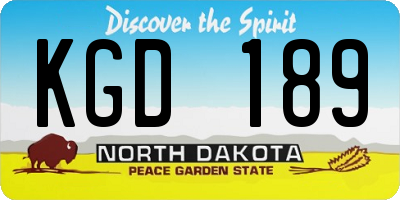 ND license plate KGD189