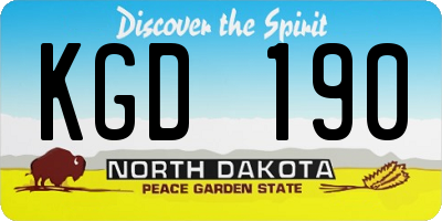 ND license plate KGD190