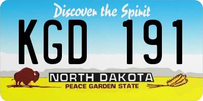 ND license plate KGD191