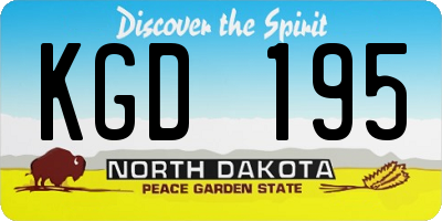 ND license plate KGD195