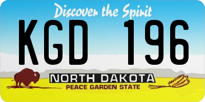 ND license plate KGD196