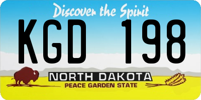 ND license plate KGD198