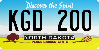 ND license plate KGD200