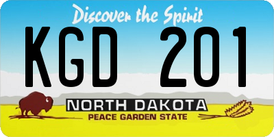 ND license plate KGD201