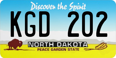 ND license plate KGD202