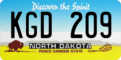 ND license plate KGD209