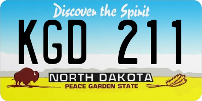 ND license plate KGD211