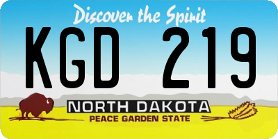 ND license plate KGD219