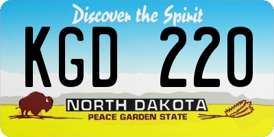 ND license plate KGD220