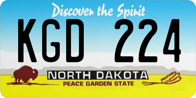 ND license plate KGD224
