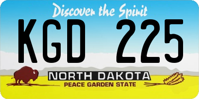 ND license plate KGD225