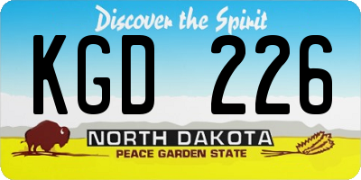 ND license plate KGD226