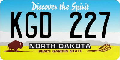 ND license plate KGD227