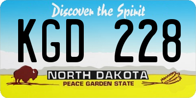 ND license plate KGD228