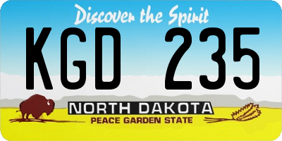 ND license plate KGD235
